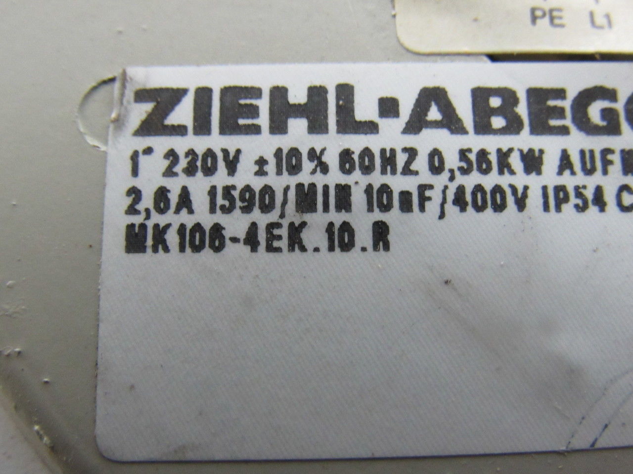 Ziehl-Abegg MK106-4EK.10.R 0.56Kw 14-1/2" Dia Forward Incline Fan W/Guard 230V