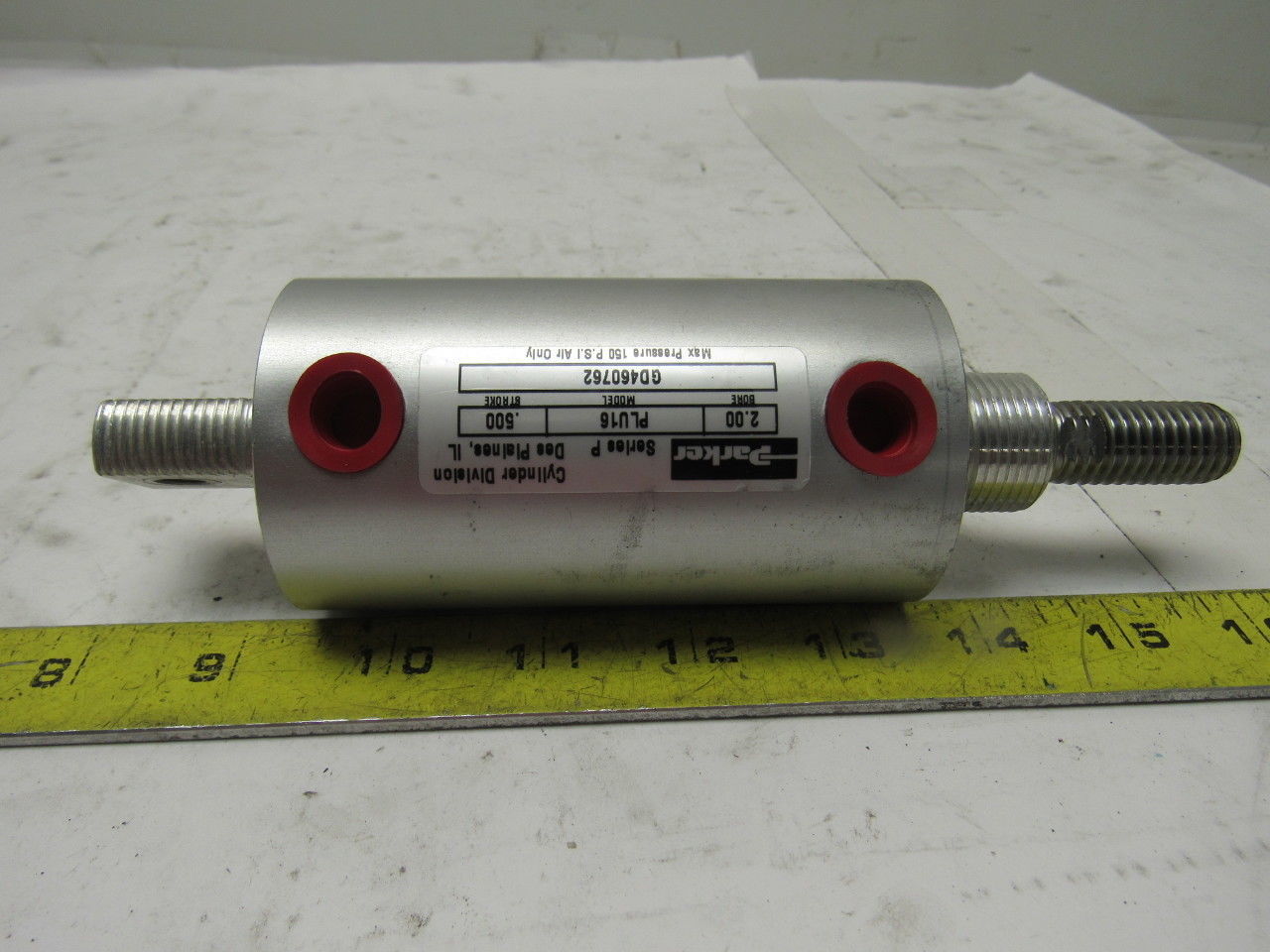 Parker PLU16 GD460762 Pneumatic Cylinder 1/2" Stroke 2" Bore 150PSI