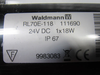 Waldmann RL70E-118 Tubular 24" Fluorescent Black Light 24VDC