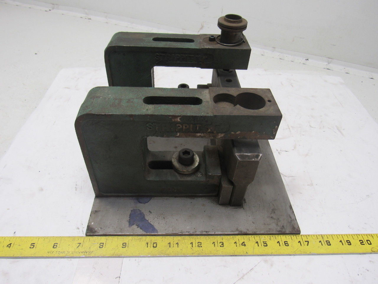 Strippit 4CJ2 C-Frame Punch Press Bench Mount 2 Units Mounted To Plate