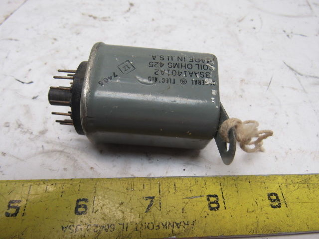 General Electric 3SAA1401A2 425 Coil Ohms Plug Relay 14 Pin