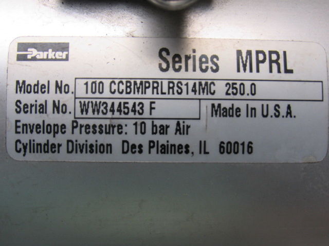 Parker 100CCBMPRLRS14MC 250.0 MPRL Rod Lock Pneumatic Air Cylinder 250mm Stroke