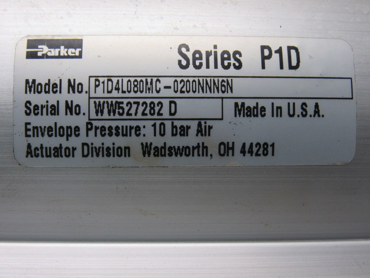 Parker P1D4L080MC-0200NNN6N Rod Lock Pneumatic Air Cylinder 80mmBore 200mmStroke