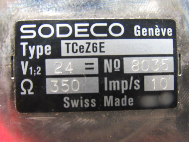 Sodeco TCeZ6E 24V 350 Ohms Imp/S 10 Analog Impulse Counter