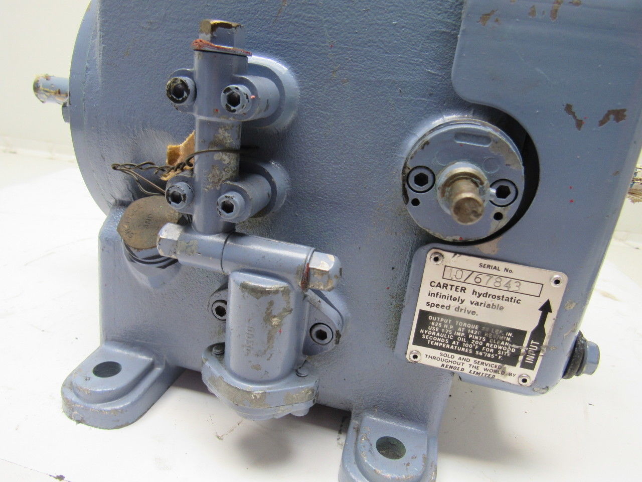 Renold .625 Hp 1420 RPM Input 28 In/Lbs. Output Torque Inline Gear Reducer