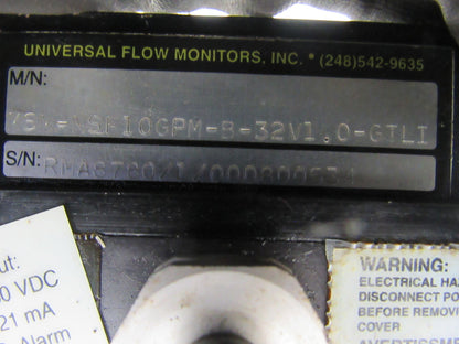 Universal Flow Monitor MSM-NSF10GPM-B-32V1.0-GTLI 10 GPM Flow Meter Double Bank
