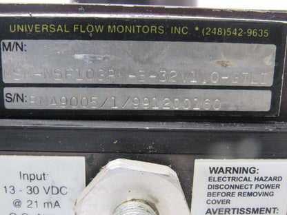 Universal Flow Monitor MSM-NSF10GPM-B-32V1.0-GTLI 10 GPM Flow Meter Triple Bank