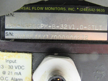 Universal Flow Monitor MSM-NSF5GPM-B-32V1.0-GTLI 5 GPM Flow Meter Double Bank