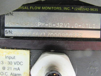 Universal Flow Monitor MSM-NSF5GPM-B-32V1.0-GTLI 5 GPM Flow Meter Double Bank