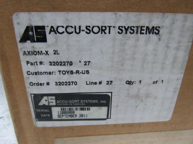 Accu-Sort AXIOM-X 2L In Process Laser Bar Code Scanner Head