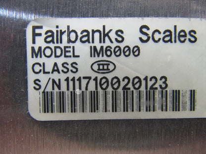 Fairbanks IM6000 Package Scales in Motion 30"x36" 100Lb Capacity 115/230V 1Ph