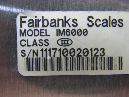 Fairbanks IM6000 Package Scales in Motion 30"x36" 100Lb Capacity 115/230V 1Ph