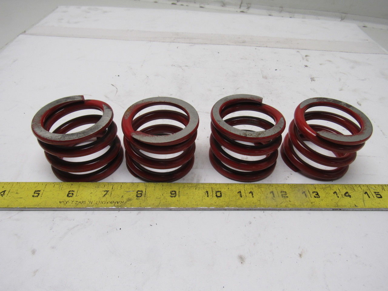 Red Die Springs 1-53-64" Tall 1.700Bore 5/16" Wire Thickness Lot Of 4