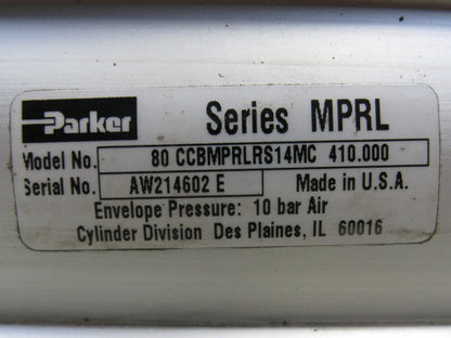Parker CCBMPRLRS14MC 80mm Bore 410mm Stroke Double Acting Air Cylinder 10 Bar
