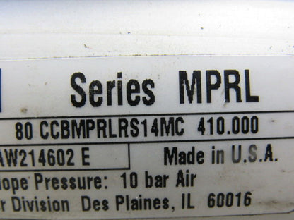 Parker CCBMPRLRS14MC 80mm Bore 410mm Stroke Double Acting Air Cylinder 10 Bar