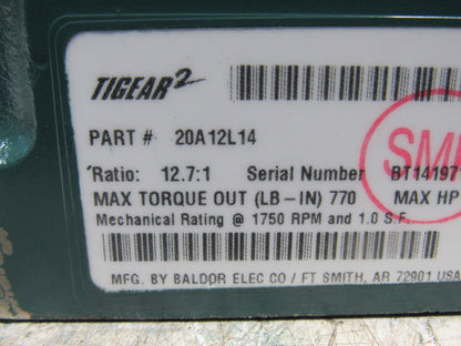 Dodge 20A12L14 12.7:1 Ratio 1750RPM 1.92Hp Input 145RPM LH Output Gear Reducer