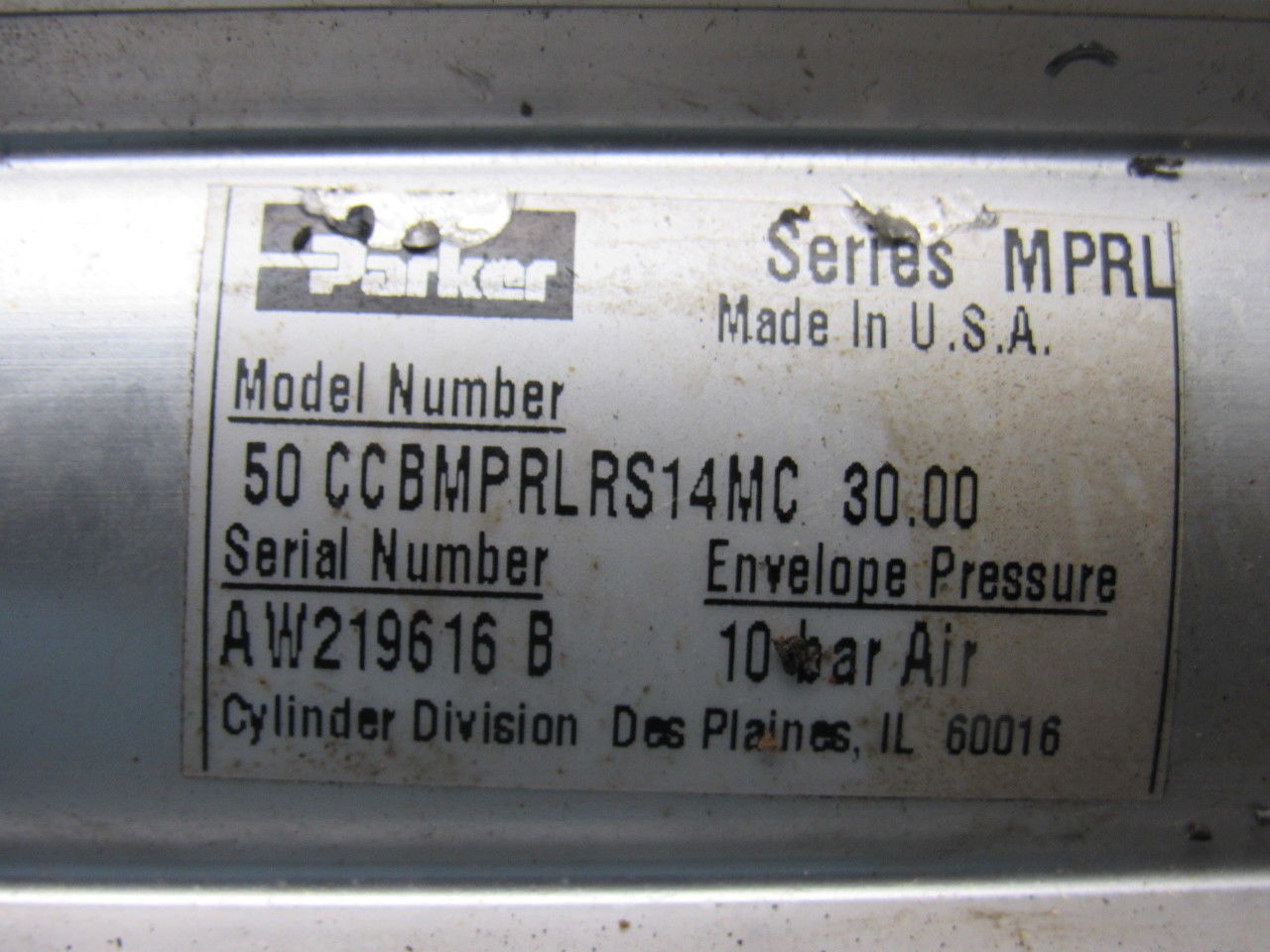 Parker 50 CCBMPRLRS14MC 50mm Bore 30mm Stroke 10Bar Rod Lock Air Cylinder