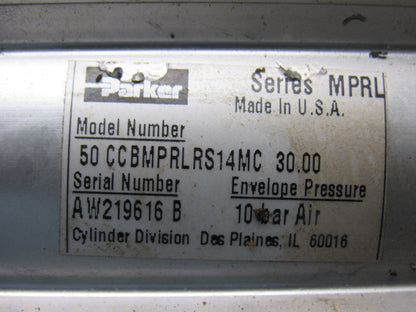 Parker 50 CCBMPRLRS14MC 50mm Bore 30mm Stroke 10Bar Rod Lock Air Cylinder