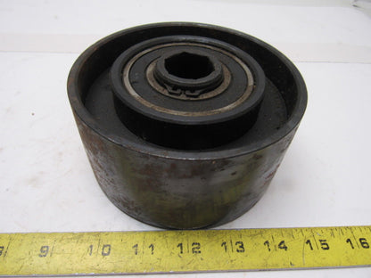 5-1/2" x 2-5/8" Crowned Face End Pully 1-1/8" Hexagonal Bore