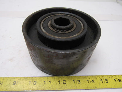 5-1/2" x 2-5/8" Crowned Face End Pully 1-1/8" Hexagonal Bore