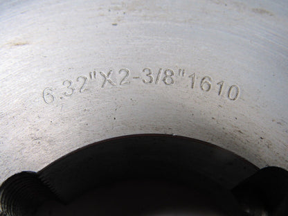 6.32" x 2-3/8" Wide Crowned Face Drive Pulley 1610 Bushing Bore