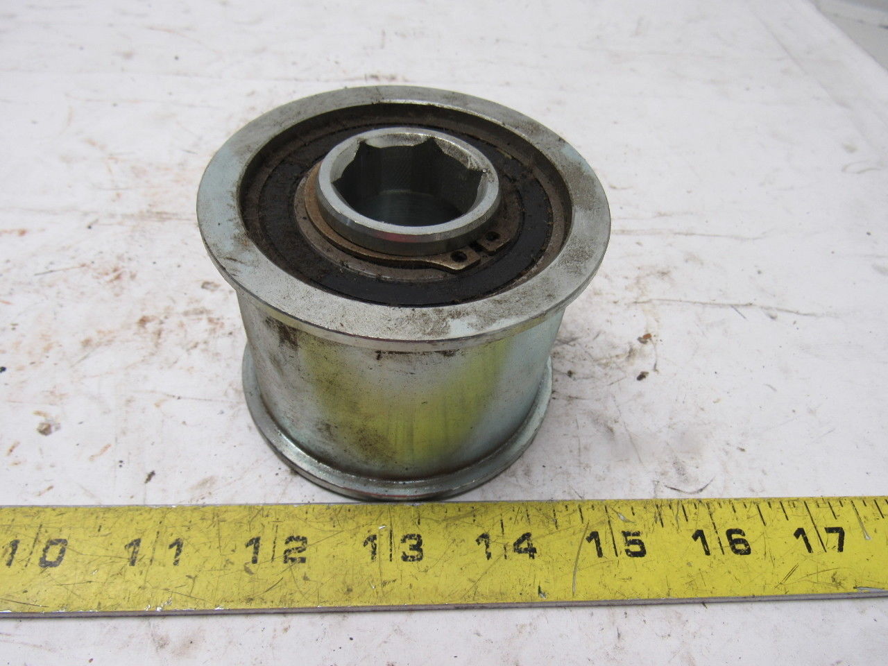 3" OD Snubber Roller 2" Wide Belt 1-1/8" Hex Bore Lot Of 2