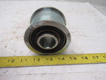 3" OD Snubber Roller 2" Wide Belt 1-1/8" Hex Bore Lot Of 2