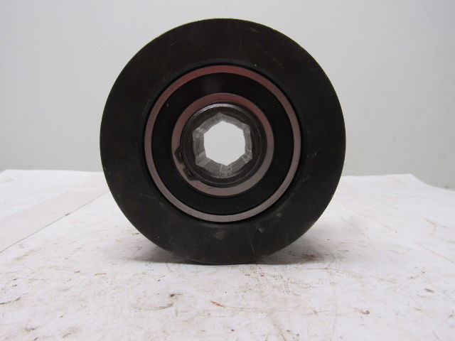 Dematic 4-13/16" OD x 2-5/8" Crowned Face End Roller 1-1/16" Hex Bore