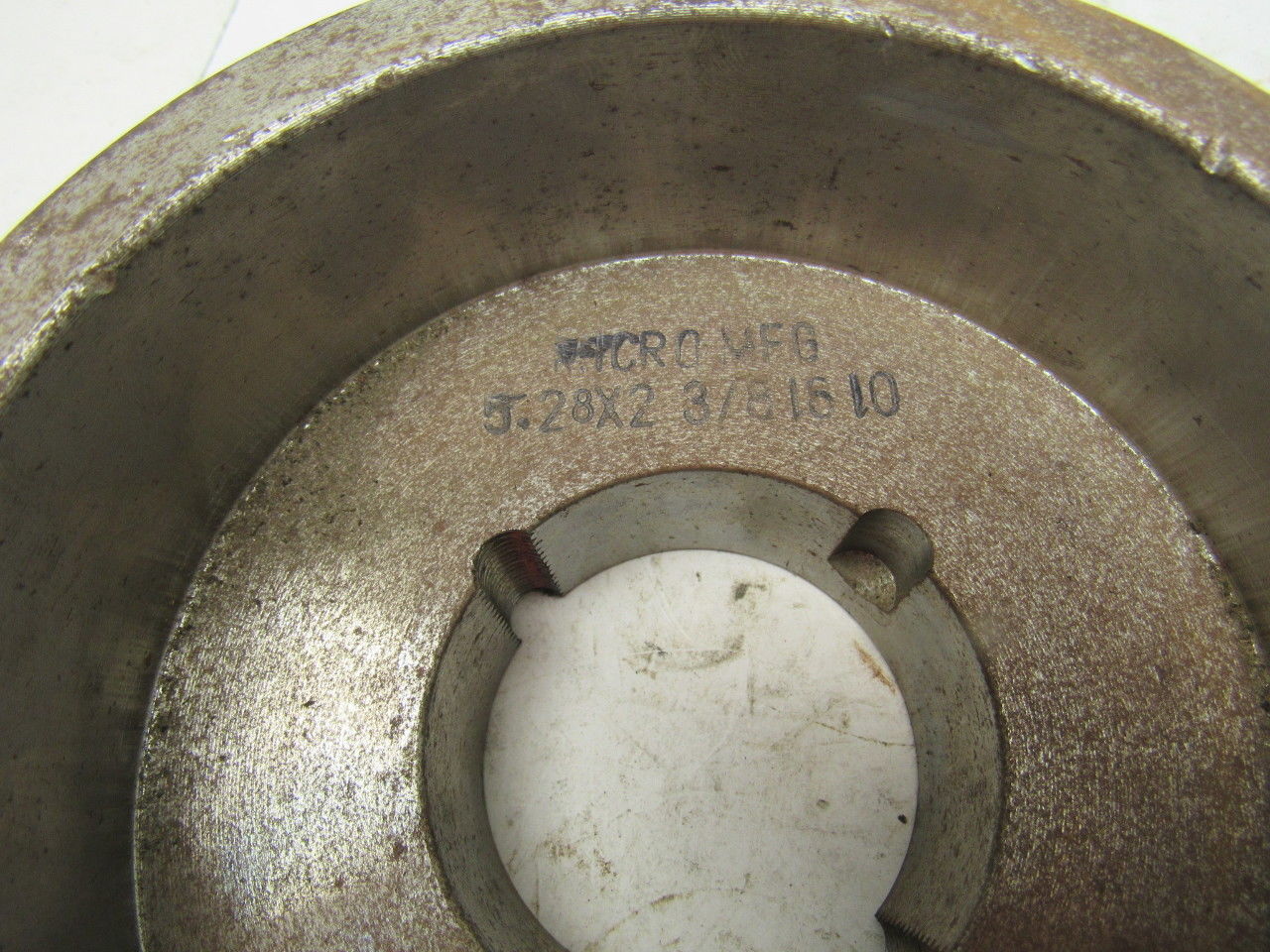 Micro MFG 5.28" x 2-3/8" Wide Crowned Face End Pulley Taperlock Bushed 1610