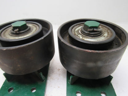 Dematic 5-1/2" x 2-5/8" Crowned Face End Roller 1-1/16" Hex Bore W/ Mount Lot/2