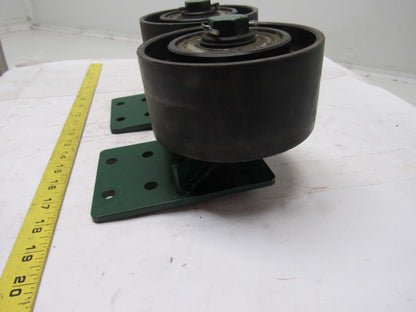 Dematic 5-1/2" x 2-5/8" Crowned Face End Roller 1-1/16" Hex Bore W/ Mount Lot/2