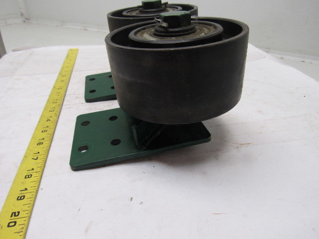 Dematic 5-1/2" x 2-5/8" Crowned Face End Roller 1-1/16" Hex Bore W/ Mount Lot/2