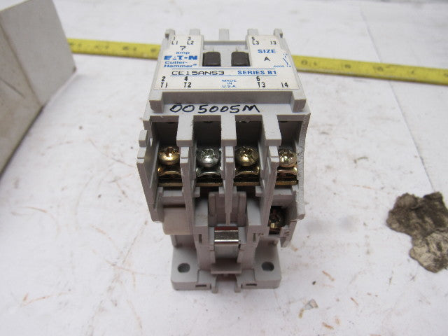 Cutler Hammer CE15BNS3AB Ser B1 3 Pole Open 600V 3Ph 7.5Hp MAX 120V Coil