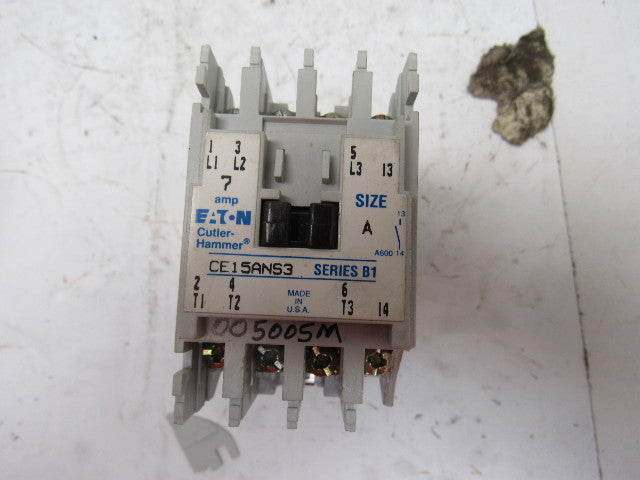 Cutler Hammer CE15BNS3AB Ser B1 3 Pole Open 600V 3Ph 7.5Hp MAX 120V Coil