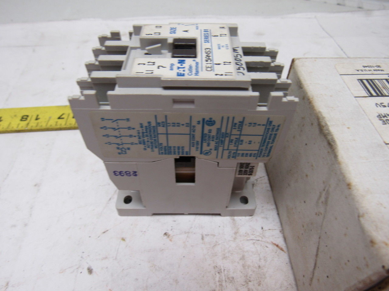 Cutler Hammer CE15BNS3AB Ser B1 3 Pole Open 600V 3Ph 7.5Hp MAX 120V Coil