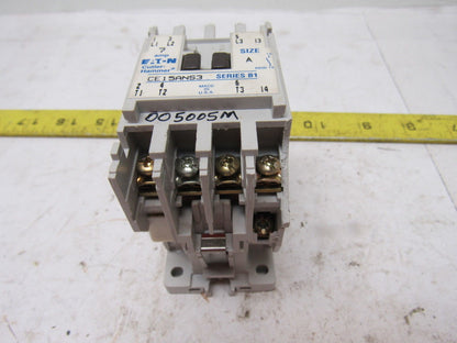 Cutler Hammer CE15BNS3AB Ser B1 3 Pole Open 600V 3Ph 7.5Hp MAX 120V Coil
