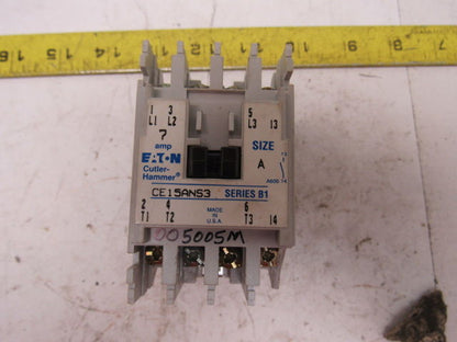 Cutler Hammer CE15BNS3AB Ser B1 3 Pole Open 600V 3Ph 7.5Hp MAX 120V Coil