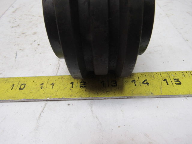 3.47" OD X 1-1/2"Wide Double Groove Self Tracking End Pulley 11/16" Hex Bore