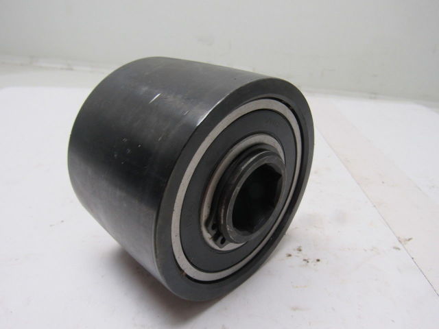 Dematic K040829AAA 3.75" OD Crowned Face End Roller 2-5/8" Wide 1-1/8" Hex Bore