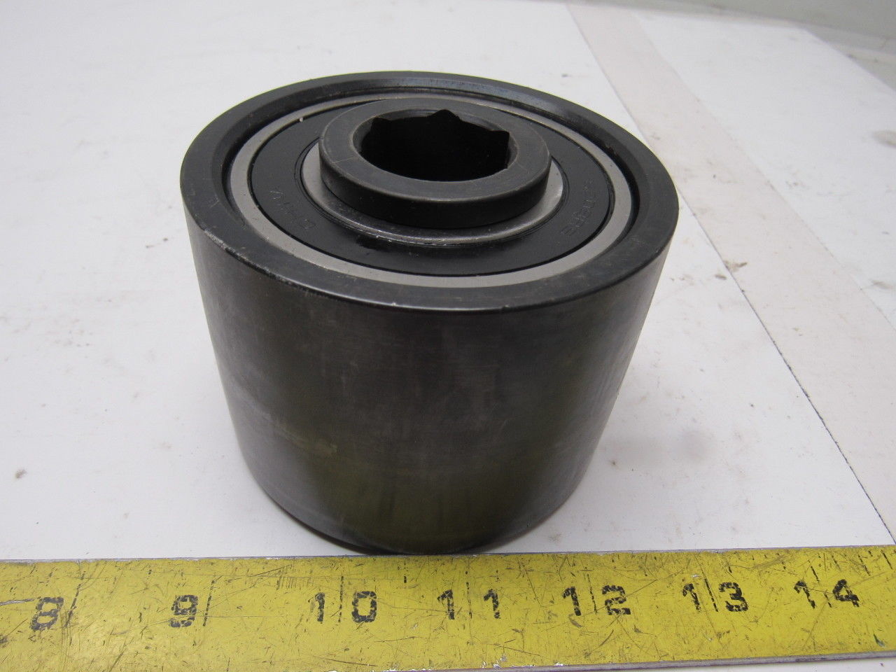 Dematic K040829AAA 3.75" OD Crowned Face End Roller 2-5/8" Wide 1-1/8" Hex Bore