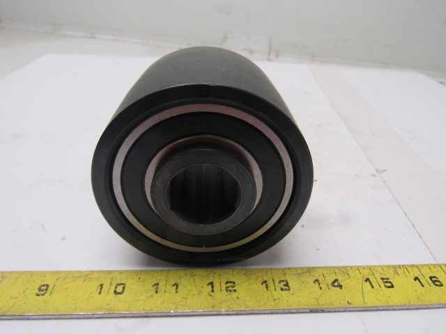Dematic K040829AAA 3.75" OD Crowned Face End Roller 2-5/8" Wide 1-1/8" Hex Bore
