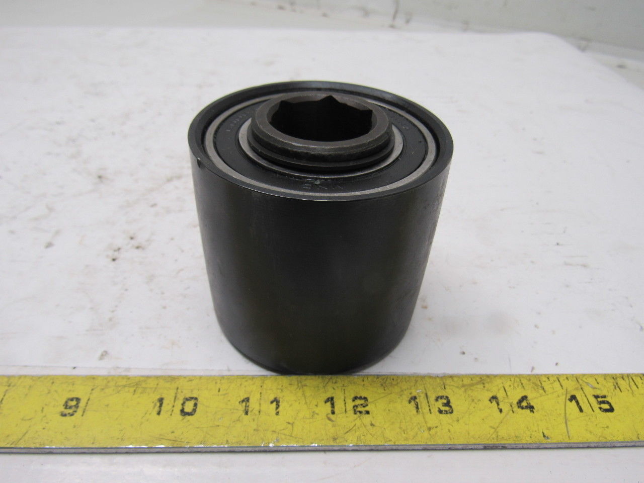 Dematic 0072513081 3" OD Crowned Face End Pulley 2.63 Wide 1-1/8" Hex Bore
