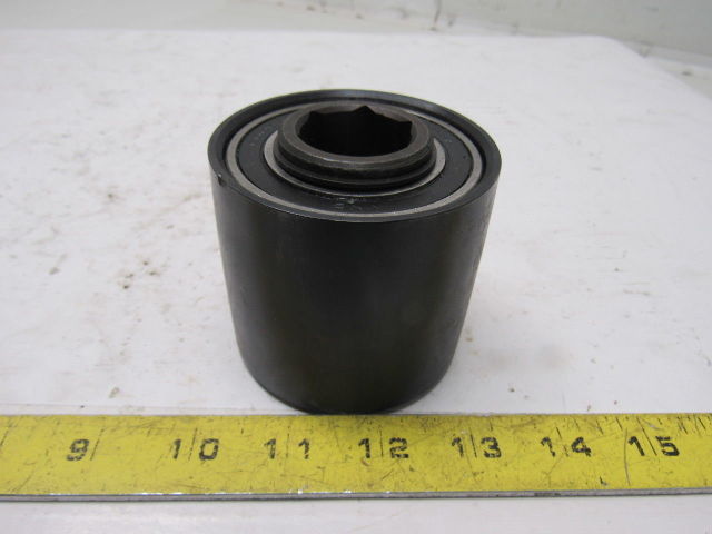 Dematic 0072513081 3" OD Crowned Face End Pulley 2.63 Wide 1-1/8" Hex Bore