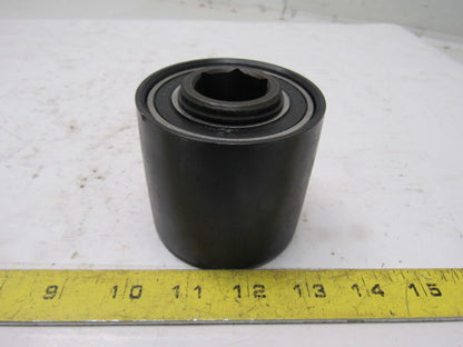 Dematic 0072513081 3" OD Crowned Face End Pulley 2.63 Wide 1-1/8" Hex Bore