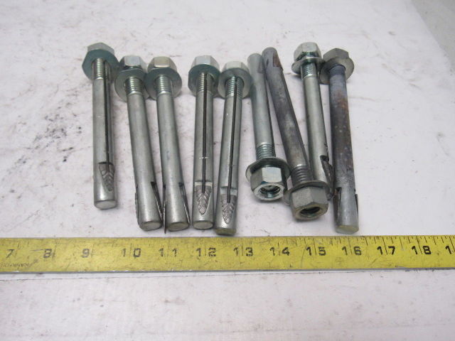 Wej-it 5/8" x 6" Expanding Wedge Concrete Anchors Lot Of 9