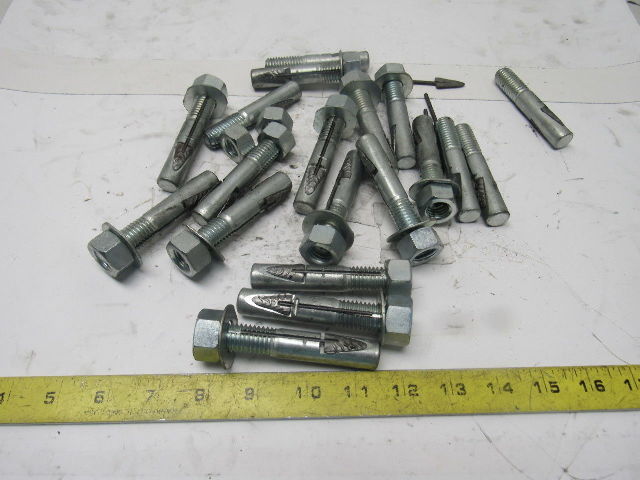 Wej-It 5/8" x 3" Expanding Wedge Concrete Anchors Lot Of 15