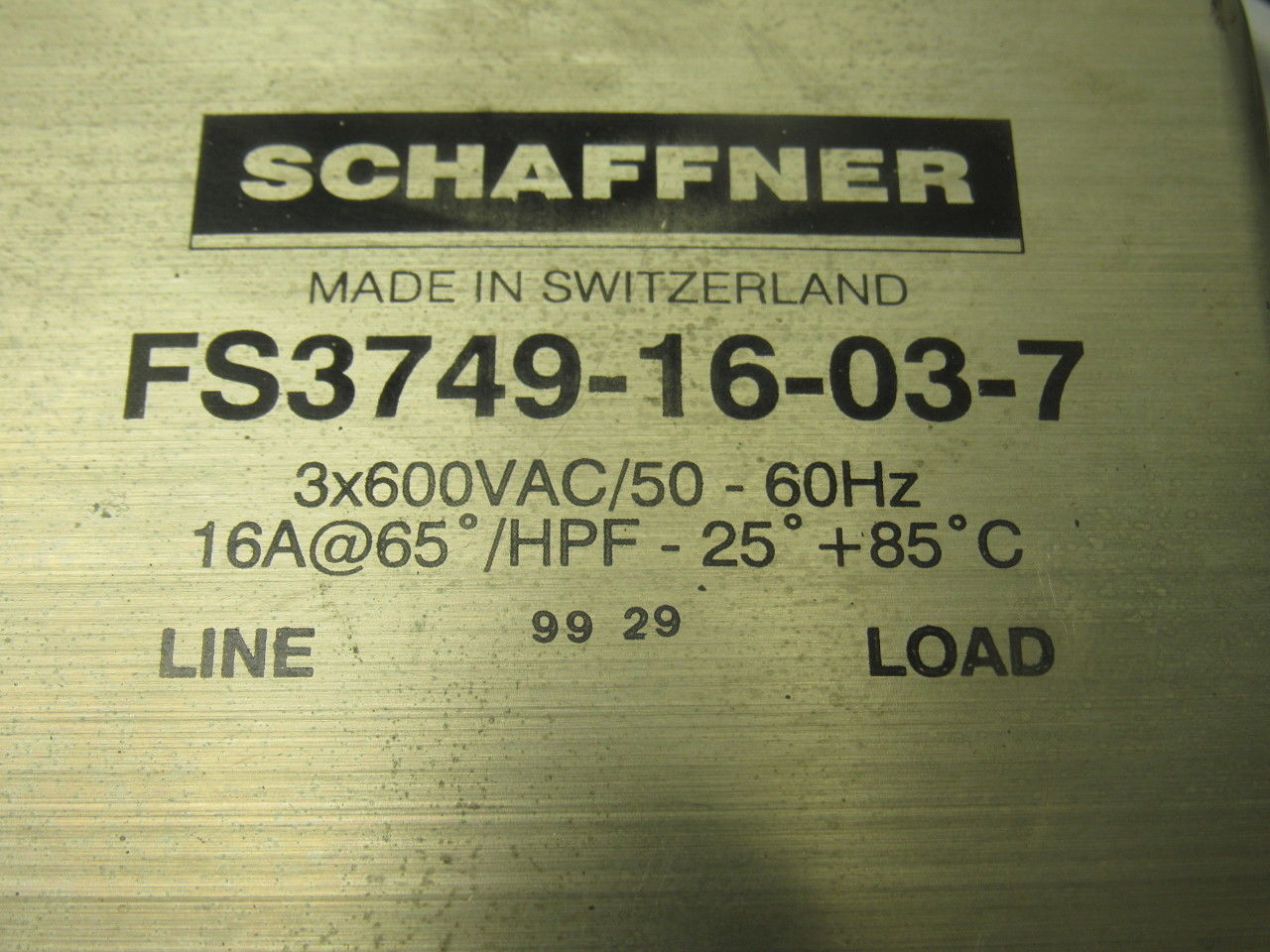 ABB Schaffner FS3749-16-03-7 Line Filter 3X600VAC 50/60 HZ