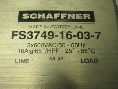 ABB Schaffner FS3749-16-03-7 Line Filter 3X600VAC 50/60 HZ