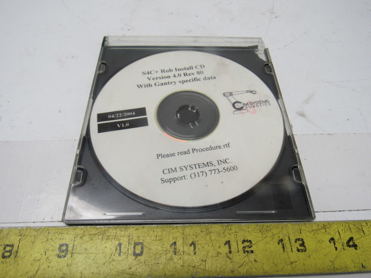 CIM Systems Robotics 4.0 Rev 80 S4C+Rob Install CD W/Gantry Specific Data