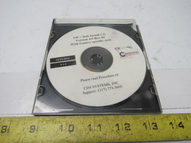 CIM Systems Robotics 4.0 Rev 80 S4C+Rob Install CD W/Gantry Specific Data